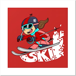 Ski girl Posters and Art